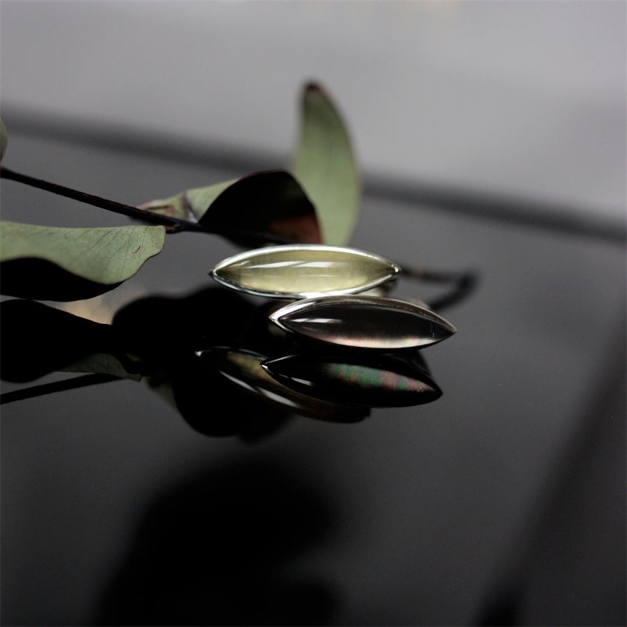 Anello Navetta con agata verde AURUM | AN1 NAV ARGAGT V CHIA